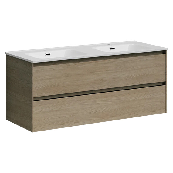 ТУМБА ПОДВЕСНАЯ SANCOS CENTO 1190Х450Х500, C ДВУМЯ ЯЩИКАМИ ОСНАЩЕННЫМИ ДОВОДЧИКАМИ, КАРПАТСКАЯ ЕЛЬ, АРТ. CN120-2KE