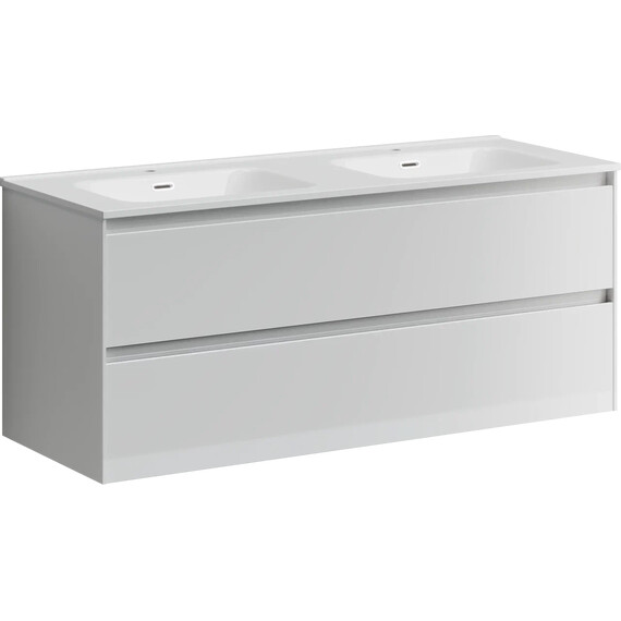 ТУМБА ПОДВЕСНАЯ SANCOS CENTO 1190Х450Х500, C ДВУМЯ ЯЩИКАМИ ОСНАЩЕННЫМИ ДОВОДЧИКАМИ, БЕЛЫЙ ГЛЯНЕЦ, АРТ. CN120-2W