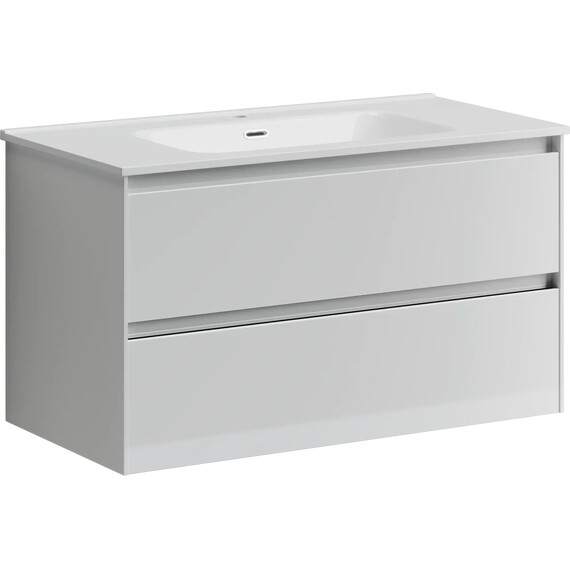 ТУМБА ПОДВЕСНАЯ SANCOS CENTO 890Х450Х500, C ДВУМЯ ЯЩИКАМИ ОСНАЩЕННЫМИ ДОВОДЧИКАМИ, БЕЛЫЙ ГЛЯНЕЦ, АРТ. CN90W