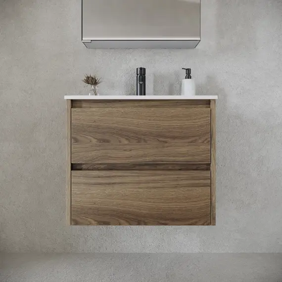 ТУМБА ПОДВЕСНАЯ SANCOS LIBRA 590Х450Х500, C ДВУМЯ ЯЩИКАМИ ОСНАЩЕННЫМИ ДОВОДЧИКАМИ, ДУБ ЧАРЛЬСТОН, АРТ. LB60ECH