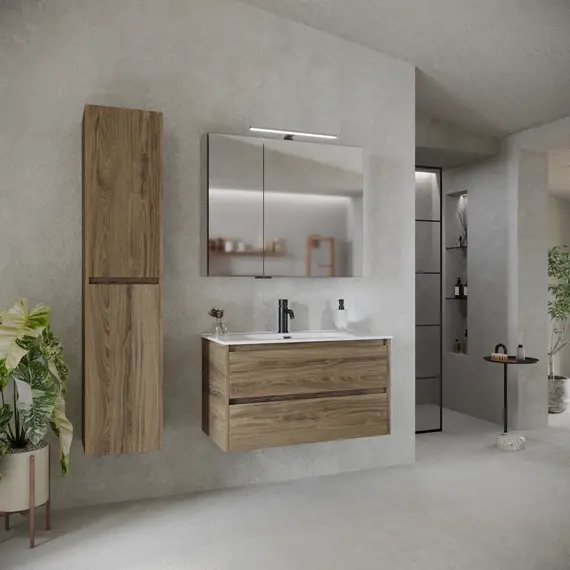 ТУМБА ПОДВЕСНАЯ SANCOS LIBRA 890Х450Х500, C ДВУМЯ ЯЩИКАМИ ОСНАЩЕННЫМИ ДОВОДЧИКАМИ, ДУБ ЧАРЛЬСТОН, АРТ. LB90ECH