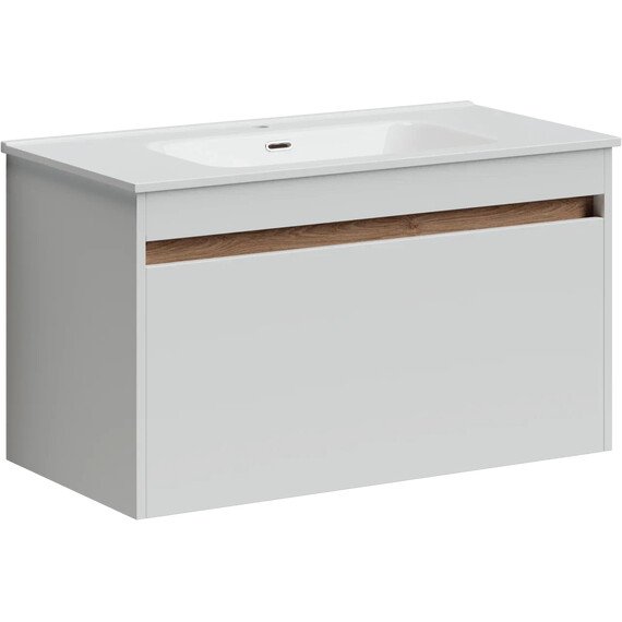 ТУМБА ПОДВЕСНАЯ SANCOS SMART 890Х450Х500, C ДВУМЯ ЯЩИКАМИ ОСНАЩЕННЫМИ ДОВОДЧИКАМИ, БЕЛЫЙ ГЛЯНЕЦ , АРТ. SM90W