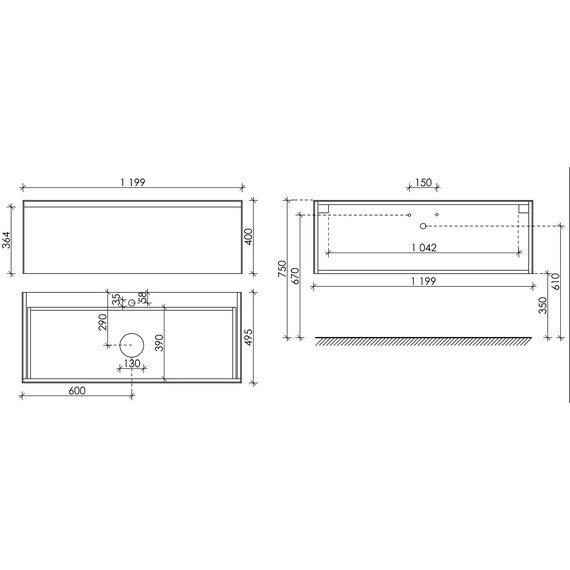 ТУМБА ПОДВЕСНАЯ SANCOS STONE ИЗ КЕРАМОГРАНИТА С ОДНИМ ВЫДВИЖНЫМ ЯЩИКОМ И СТОЛЕШНИЦЕЙ ИЗ КЕРАМОГРАНИТА 1200Х400Х495, КЕРАМОГРАНИТ STATUARIO WHITE, АРТ. ST120SV