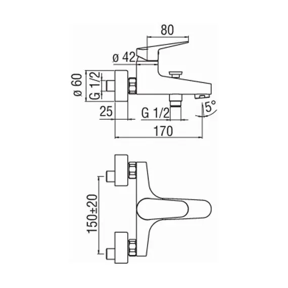 СМЕСИТЕЛЬ ДЛЯ ВАННЫ NOBILI BLUES BS101110/1CR