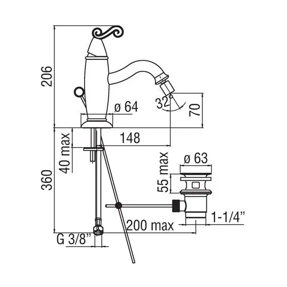 СМЕСИТЕЛЬ ДЛЯ БИДЕ NOBILI DUBAI DB00119/1CR