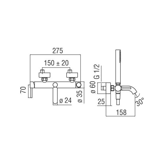 СМЕСИТЕЛЬ ДЛЯ ВАННЫ NOBILI ACQUERELLI AQ93110CR