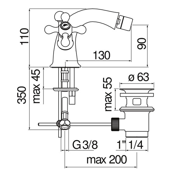 СМЕСИТЕЛЬ ДЛЯ БИДЕ NOBILI GRAZIA GRC5119/6BR ANCIENT BRONZE СОСТАРЕННАЯ БРОНЗА СМЕСИТЕЛЬ ДЛЯ БИДЕ NOBILI GRAZIA GRC5119/6BR ANCIENT BRONZE СОСТАРЕННАЯ БРОНЗА