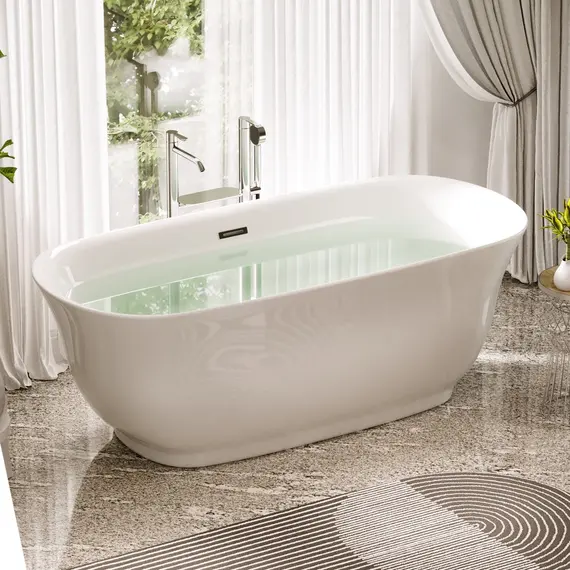 ВАННА АКРИЛОВАЯ ОТДЕЛЬНОСТОЯЩАЯ SANCOS VIVA 170X80X60, БЕЛАЯ