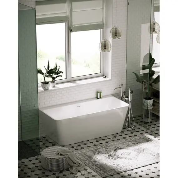 ВАННА АКРИЛОВАЯ ОТДЕЛЬНОСТОЯЩАЯ SANCOS SQUARE 170X75X58, БЕЛАЯ