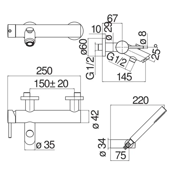 СМЕСИТЕЛЬ ДЛЯ ВАННЫ NOBILI LIVE LV00110WM POLAR WHITE БЕЛЫЙ