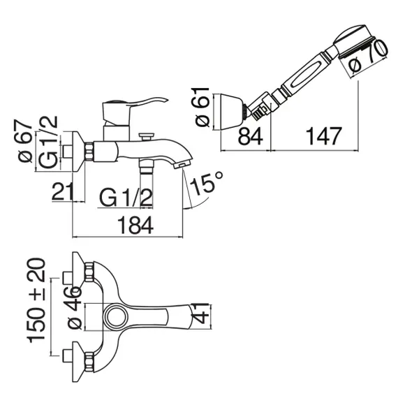 СМЕСИТЕЛЬ ДЛЯ ВАННЫ NOBILI SOFI SI98110CR CHROME