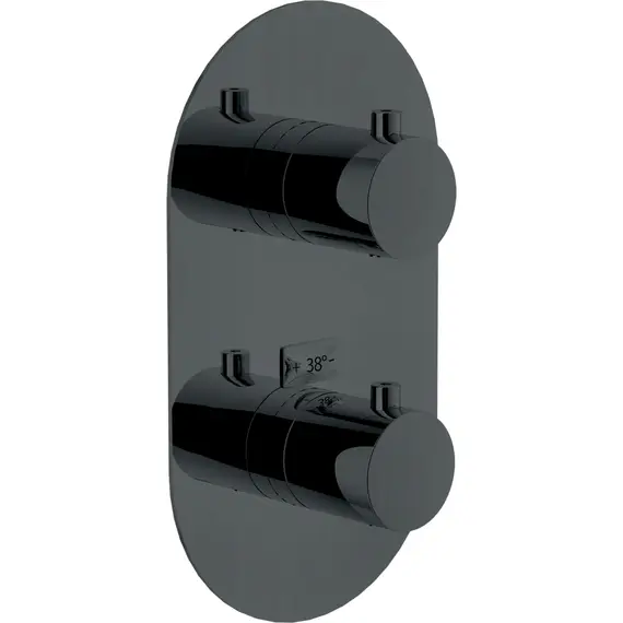 СМЕСИТЕЛЬ ТЕРМАСТАТИЧЕСКИЙ ДЛЯ ВАННЫ NOBILI WE00102/TFLP (ВНЕШНЯЯ ЧАСТЬ), ГЛЯНЦЕВЫЙ ЧЕРНЫЙ