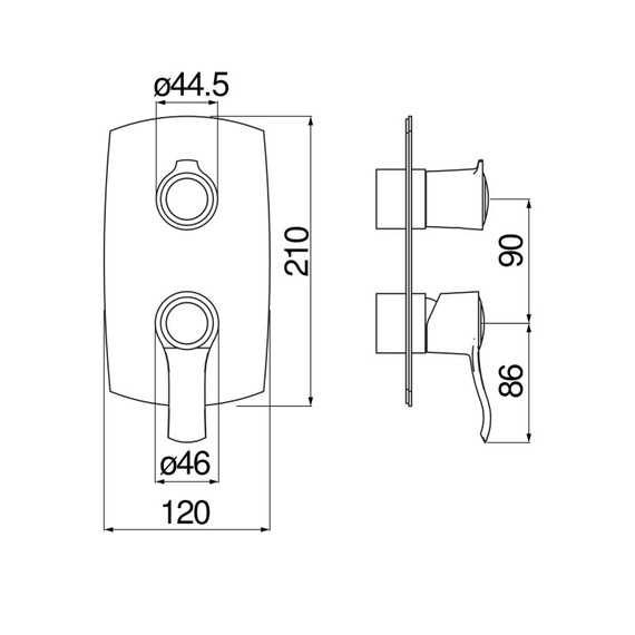 СМЕСИТЕЛЬ ДЛЯ ВАННЫ NOBILI WE81102/SIGDP (ВНЕШНЯЯ ЧАСТЬ), ЗОЛОТО