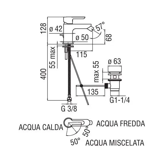 СМЕСИТЕЛЬ ДЛЯ БИДЕ NOBILI ABC AB87119/1CR