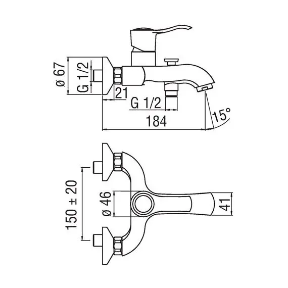 СМЕСИТЕЛЬ ДЛЯ ВАННЫ NOBILI SOFI SI98110/1CR