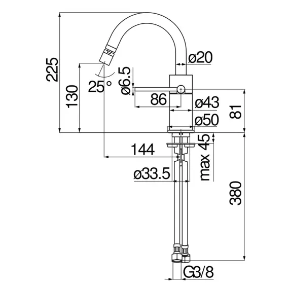 СМЕСИТЕЛЬ ДЛЯ БИДЕ NOBILI VELIS VE125139/3CR CHROME