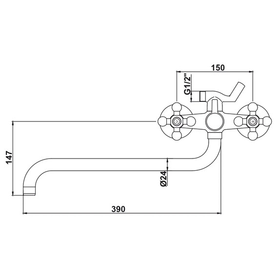 СМЕСИТЕЛЬ KAISER CARLSON LUX ДЛЯ ВАННЫ