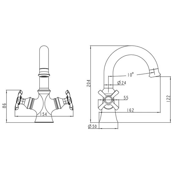 СМЕСИТЕЛЬ KAISER CARLSON LUX ДЛЯ РАКОВИНЫ