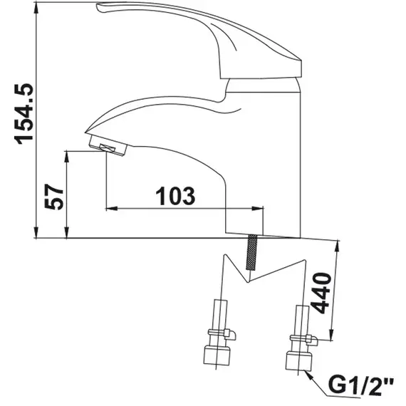 СМЕСИТЕЛЬ KAISER CLASSIC ДЛЯ РАКОВИНЫ С ГИДРОЗАТВОРОМ