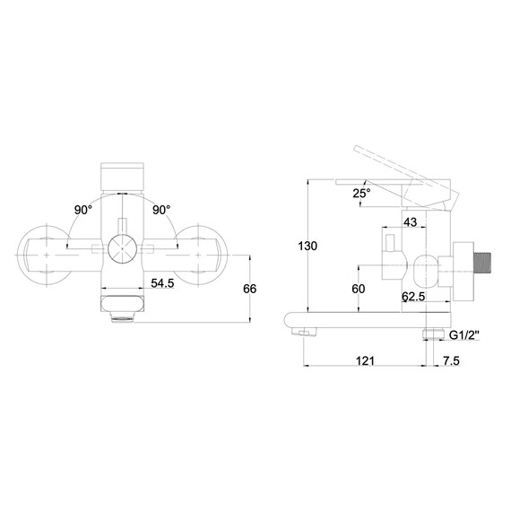 СМЕСИТЕЛЬ KAISER ARENA ДЛЯ ВАННЫ С ДУШЕМ