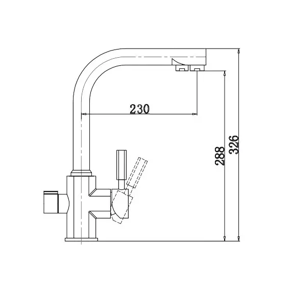 СМЕСИТЕЛЬ KAISER DECOR ДЛЯ КУХНИ БОКОВОЙ ПОД ФИЛЬТР (ПЕСОЧНЫЙ-302)