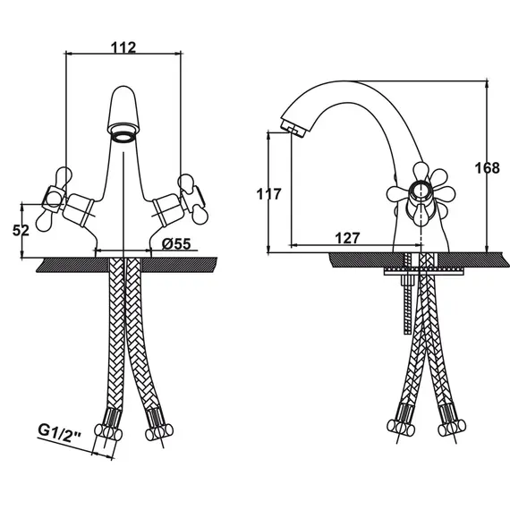 СМЕСИТЕЛЬ KAISER CARLSON STYLE ДЛЯ РАКОВИНЫ ХРОМ
