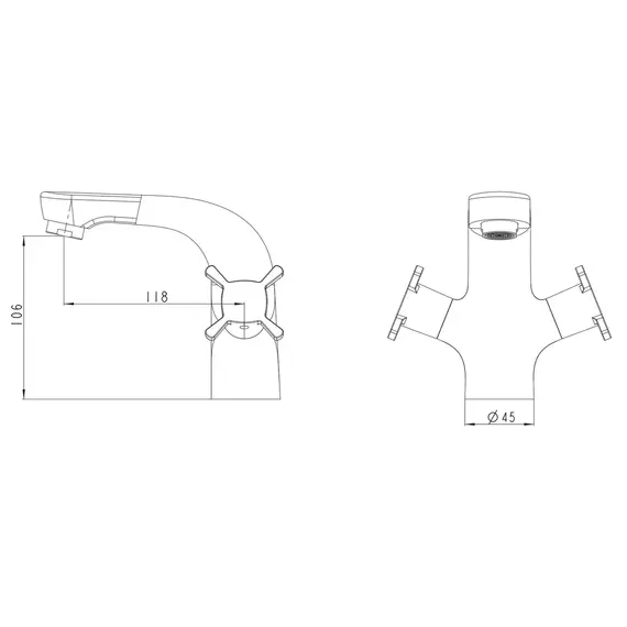 СМЕСИТЕЛЬ KAISER CUATRO ДЛЯ РАКОВИНЫ 4-Х ЛИСТНИК