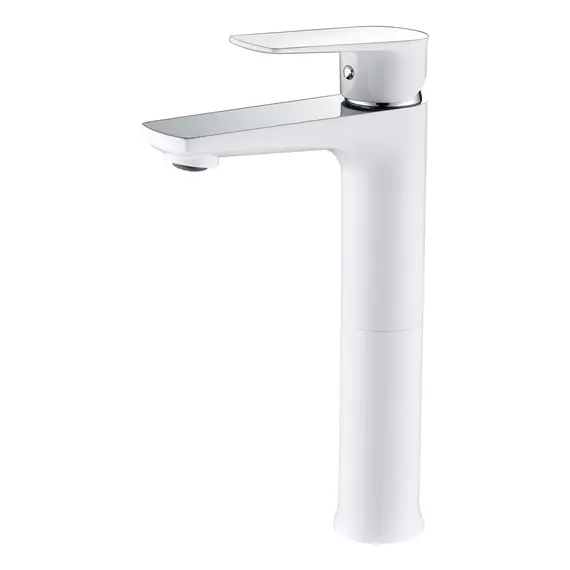 СМЕСИТЕЛЬ KAISER ATRIO ДЛЯ РАКОВИНЫ ВЫСОКИЙ БЕЛЫЙ ХРОМ