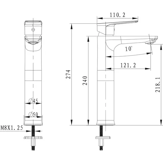 СМЕСИТЕЛЬ KAISER ATRIO ДЛЯ РАКОВИНЫ ВЫСОКИЙ БЕЛЫЙ ХРОМ