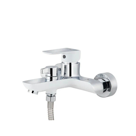 СМЕСИТЕЛЬ KAISER GLORY ДЛЯ ВАННЫ С ДУШЕМ ХРОМ БЕЛЫЙ