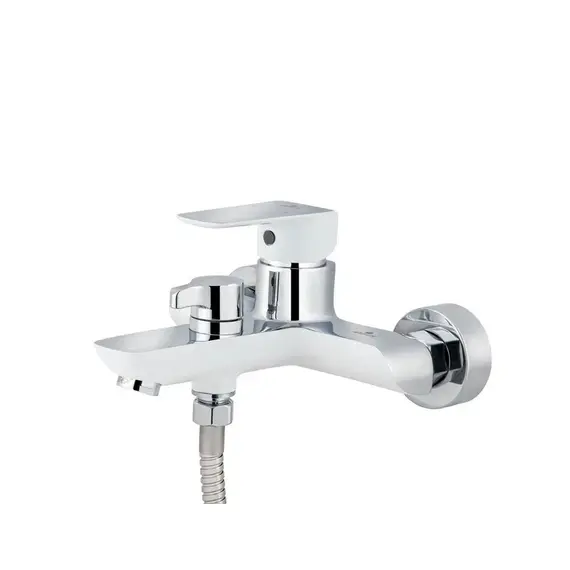 СМЕСИТЕЛЬ KAISER GLORY ДЛЯ ВАННЫ С ДУШЕМ ХРОМ БЕЛЫЙ