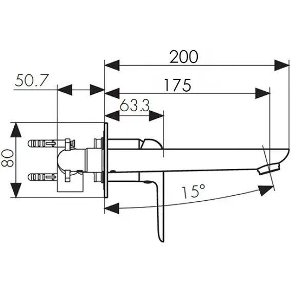 СМЕСИТЕЛЬ KAISER GLORY ДЛЯ РАКОВИНЫ НАСТЕННЫЙ ВСТРАЕВАЕМЫЙ