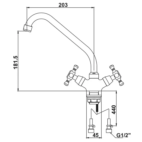 СМЕСИТЕЛЬ KAISER CARLSON ДЛЯ КУХОННОЙ МОЙКИ