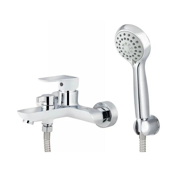 СМЕСИТЕЛЬ KAISER GLORY ДЛЯ ВАННЫ С ДУШЕМ ХРОМ БЕЛЫЙ