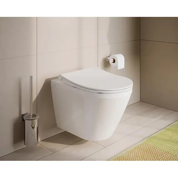 КОМПЛЕКТ ПОДВЕСНОЙ БЕЗОБОДКОВЫЙ УНИТАЗ VITRA INTEGRA ROUND, СИСТЕМА ИНСТАЛЛЯЦИИ VITRA V12, КНОПКА SIRIUS ГЛЯНЦЕВЫЙ ХРОМ, ТОНКОЕ СИДЕНЬЕ МИКРОЛИФТ