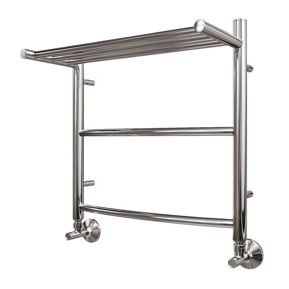 ПОЛОТЕНЦЕСУШИТЕЛЬ ВОДЯНОЙ POINT АФИНА PN04155P П2 500X500 С ПОЛКОЙ, ХРОМ