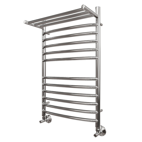 ПОЛОТЕНЦЕСУШИТЕЛЬ ВОДЯНОЙ POINT АЛЬФА PN05148SP П11 400X800 С ПОЛКОЙ, ХРОМ