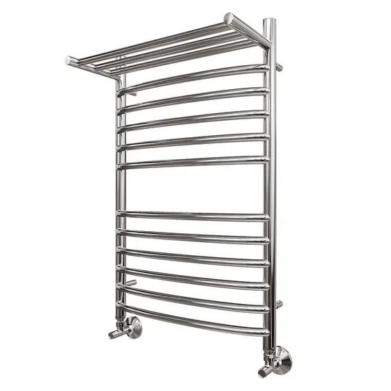 ПОЛОТЕНЦЕСУШИТЕЛЬ ВОДЯНОЙ POINT АЛЬФА PN05148SP П11 400X800 С ПОЛКОЙ, ХРОМ