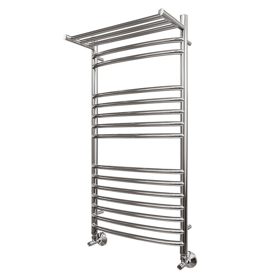 ПОЛОТЕНЦЕСУШИТЕЛЬ ВОДЯНОЙ POINT АЛЬФА PN05150SP П14 500X1000 С ПОЛКОЙ, ХРОМ