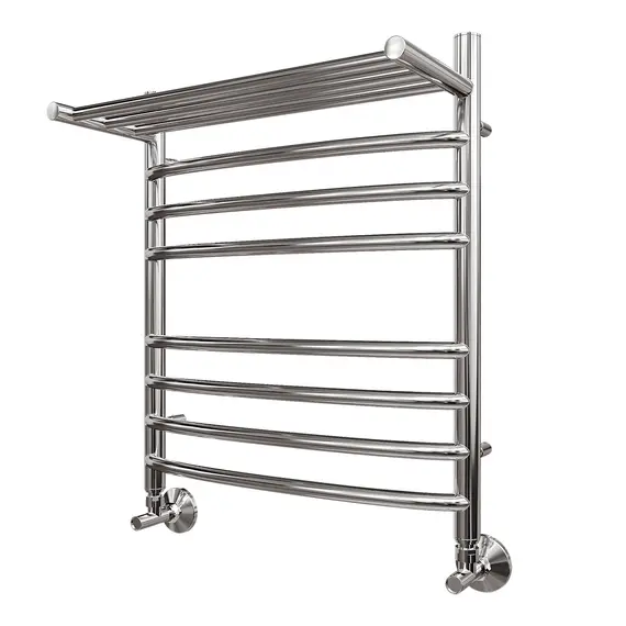 ПОЛОТЕНЦЕСУШИТЕЛЬ ВОДЯНОЙ POINT АЛЬФА PN05156SP П7 500X600 С ПОЛКОЙ, ХРОМ