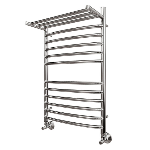 ПОЛОТЕНЦЕСУШИТЕЛЬ ВОДЯНОЙ POINT АЛЬФА PN05158SP П11 500X800 С ПОЛКОЙ, ХРОМ