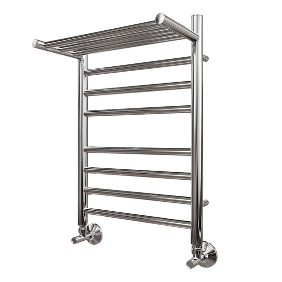 ПОЛОТЕНЦЕСУШИТЕЛЬ ВОДЯНОЙ POINT АВРОРА ПРЕМИУМ PN10146SP П7 400X600 С ПОЛКОЙ, ХРОМ