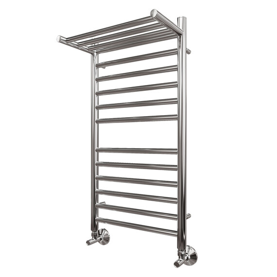 ПОЛОТЕНЦЕСУШИТЕЛЬ ВОДЯНОЙ POINT АВРОРА ПРЕМИУМ PN10148SP П11 400X800 С ПОЛКОЙ, ХРОМ