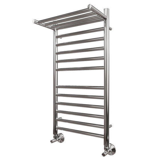 ПОЛОТЕНЦЕСУШИТЕЛЬ ВОДЯНОЙ POINT АВРОРА ПРЕМИУМ PN10158SP П11 500X800 С ПОЛКОЙ, ХРОМ