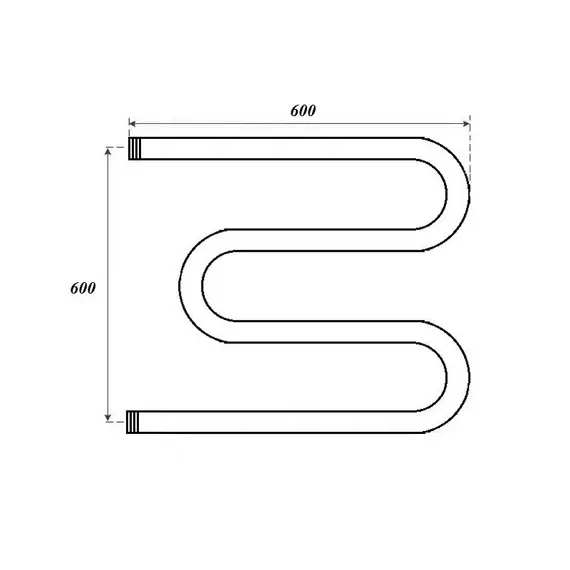 ПОЛОТЕНЦЕСУШИТЕЛЬ ВОДЯНОЙ POINT PN37666 600X600 М-ОБРАЗНЫЙ (1"), ХРОМ