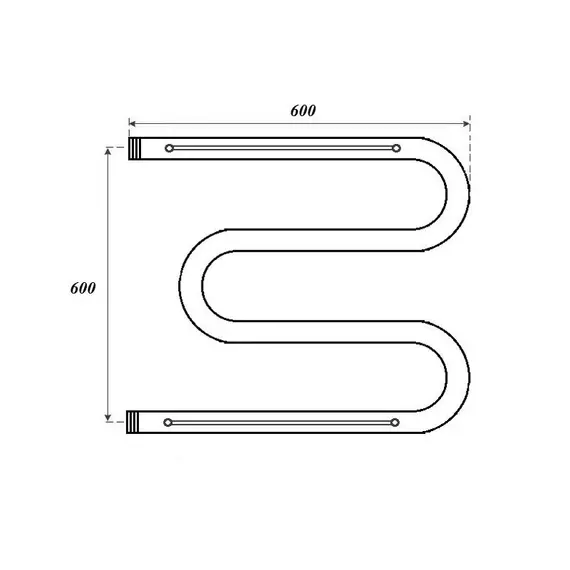 ПОЛОТЕНЦЕСУШИТЕЛЬ ВОДЯНОЙ POINT PN38666P 600X600 М-ОБРАЗНЫЙ (1") С ПОЛКОЙ, ХРОМ