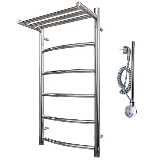 ПОЛОТЕНЦЕСУШИТЕЛЬ ЭЛЕКТРИЧЕСКИЙ POINT АФИНА PN04158PE П5 500X800 С ПОЛКОЙ ЛЕВЫЙ/ПРАВЫЙ, ХРОМ