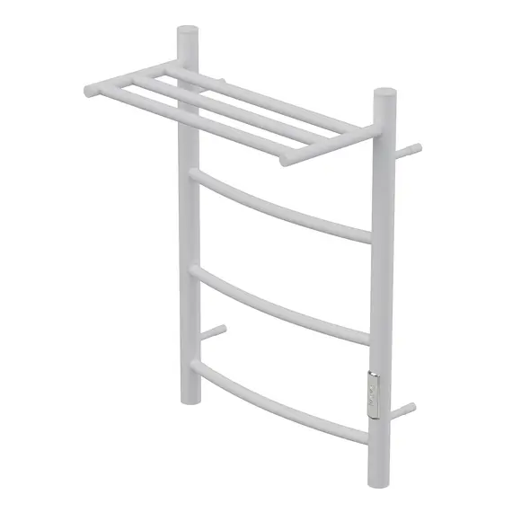 ПОЛОТЕНЦЕСУШИТЕЛЬ ЭЛЕКТРИЧЕСКИЙ POINT АФИНА PN04846PW П3 400X600 С ПОЛКОЙ, ДИММЕР СПРАВА, БЕЛЫЙ