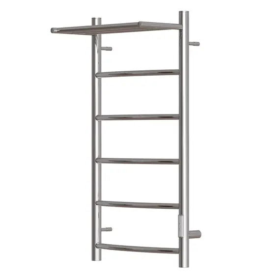 ПОЛОТЕНЦЕСУШИТЕЛЬ ЭЛЕКТРИЧЕСКИЙ POINT АФИНА PN04848P П5 400X800 С ПОЛКОЙ, ДИММЕР СПРАВА, ХРОМ