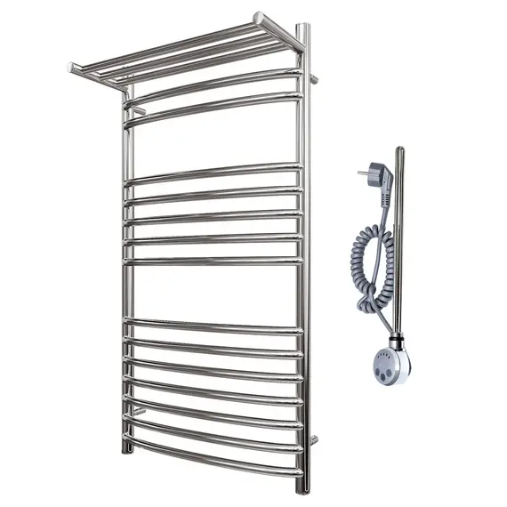 ПОЛОТЕНЦЕСУШИТЕЛЬ ЭЛЕКТРИЧЕСКИЙ POINT АЛЬФА PN05150SPE П14 500X1000 С ПОЛКОЙ ЛЕВЫЙ/ПРАВЫЙ, ХРОМ